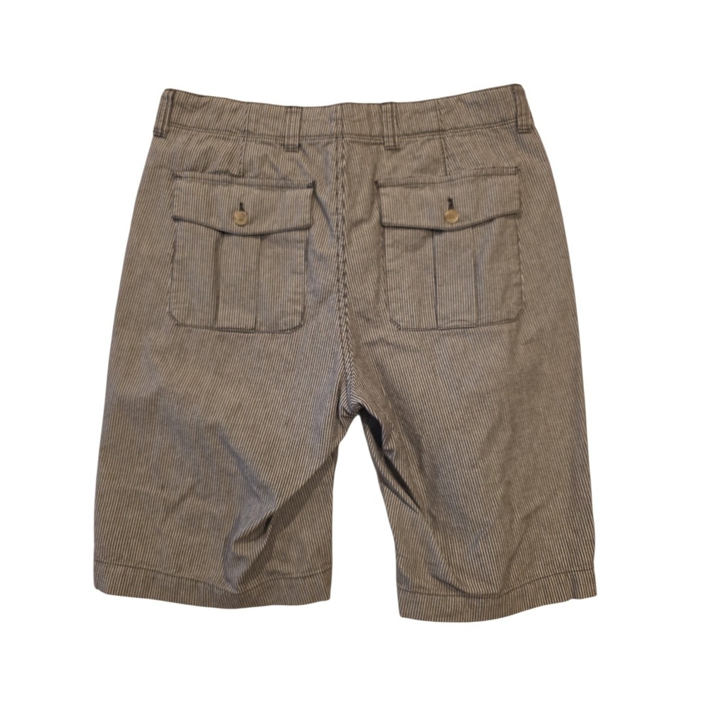 Cremieux William Shorts Mens 32 Gray Striped Flat Front Cotton 9.5 Inseam - Picture 7 of 8